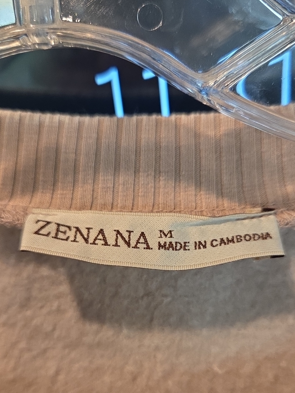 Women’s Zenana Acid Wash Crewneck Sweatshirt - Light Taupe - Picture 5 of 7